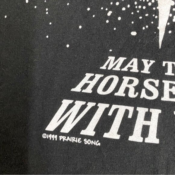 Vintage 99 Jerzees Prairie Song May the Horse Be With You Graphic T Shirt M - Picture 7 of 14